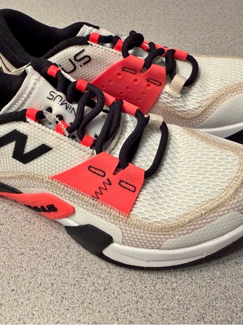 New Balance Women's White & Coral Athletic Sneakers with Black Accents